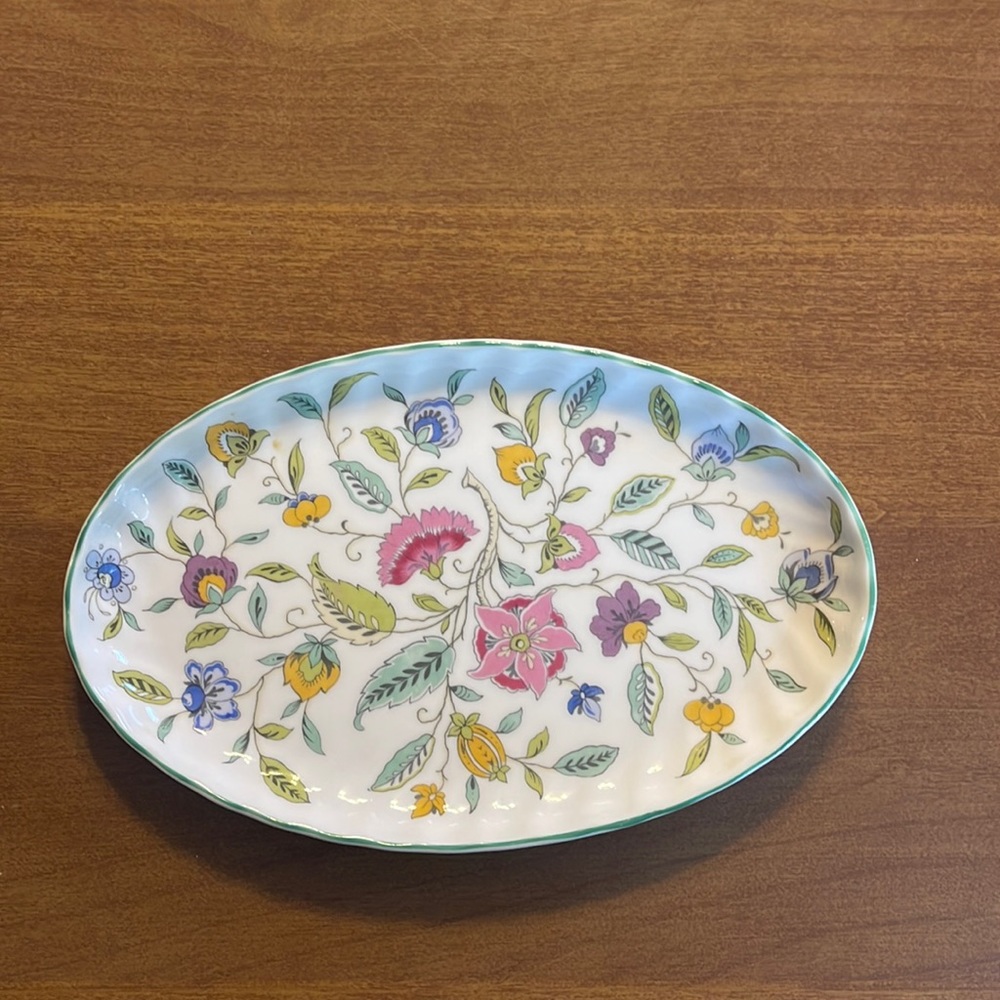 Minton Haddon Hall John Wadsworth Oval Floral Plate